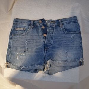 Calvin Klein distressed button front Jean Shorts